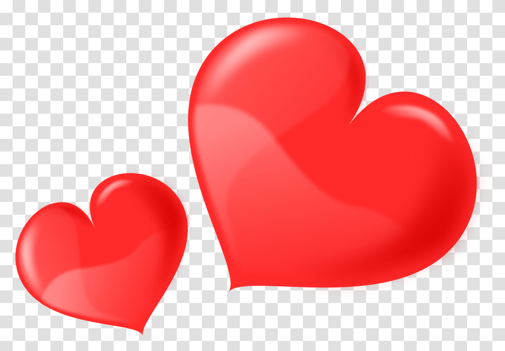 Two Red Hearts Of Different Sizes Hearts Cut Outs, Balloon, Cushion, Dating Transparent Png