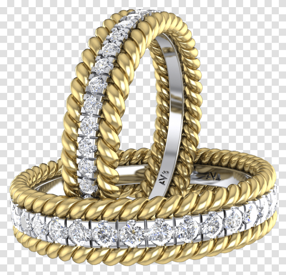 Two Rope Ring With Round Diamonds Bangle, Gold, Jewelry, Accessories, Accessory Transparent Png