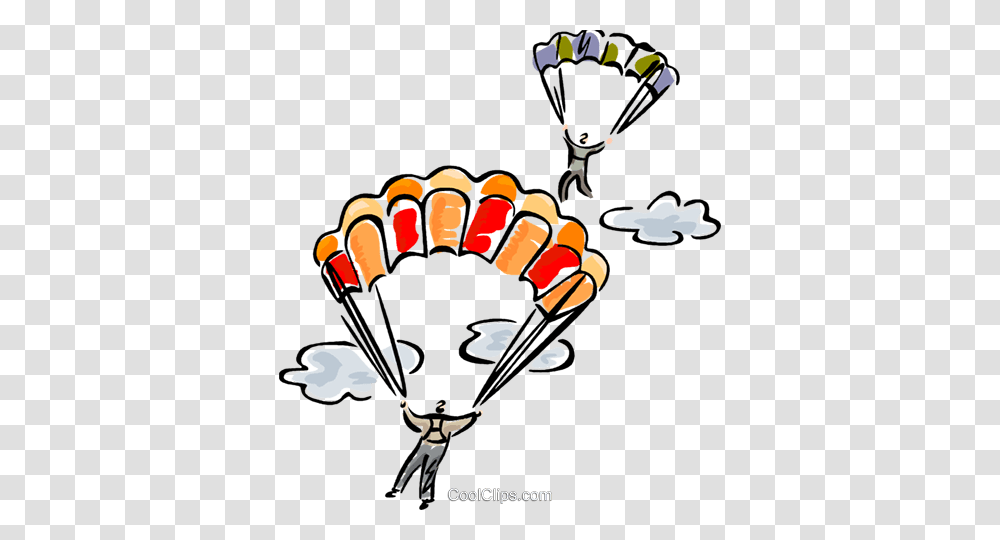 Two Skydivers Royalty Free Vector Clip Art Illustration, Parachute, Leisure Activities, Dynamite, Bomb Transparent Png