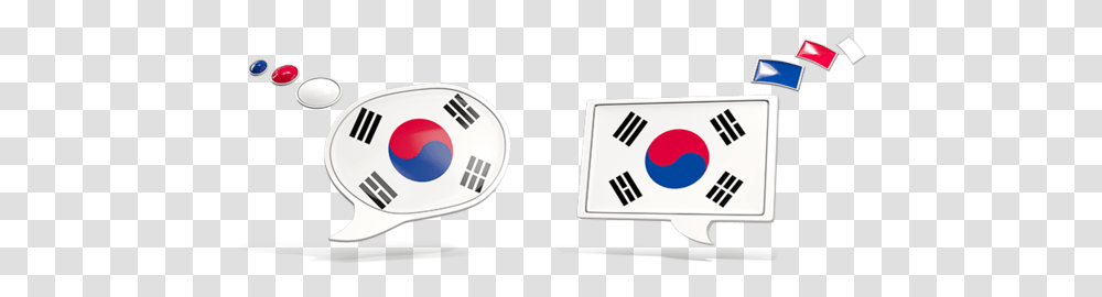 Two Speech Bubbles Different Flag Of Korea, Logo, Trademark, Soccer Ball Transparent Png