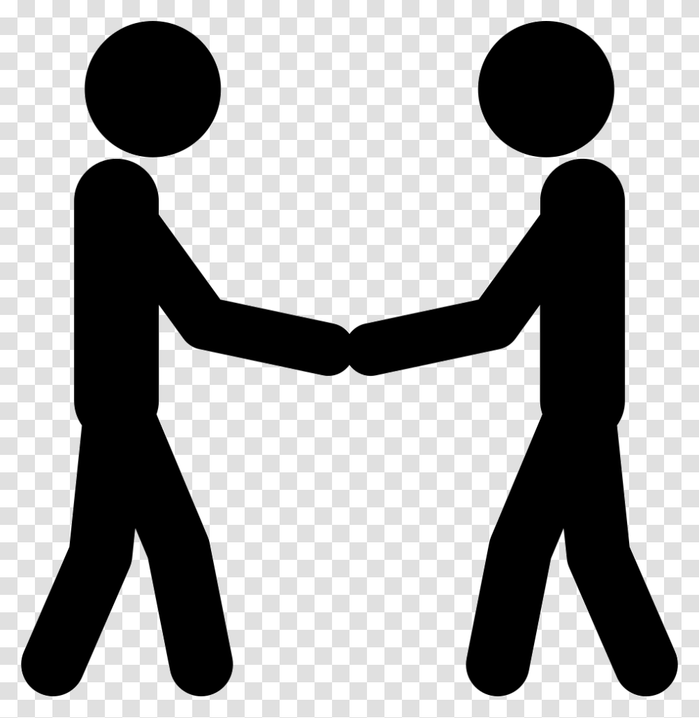 Two Stick Man Variants Shaking Hands Stick People Shaking Hands, Person, Human, Stencil, Silhouette Transparent Png