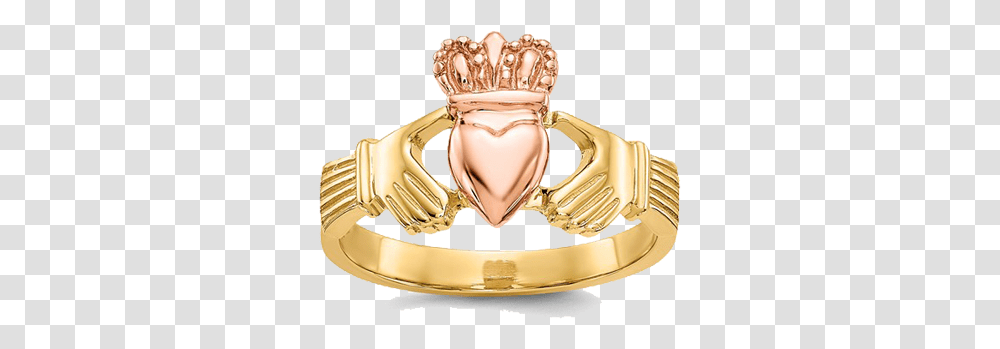 Two Tone Gold Claddagh Ring Engagement Ring, Accessories, Accessory, Jewelry, Wedding Cake Transparent Png