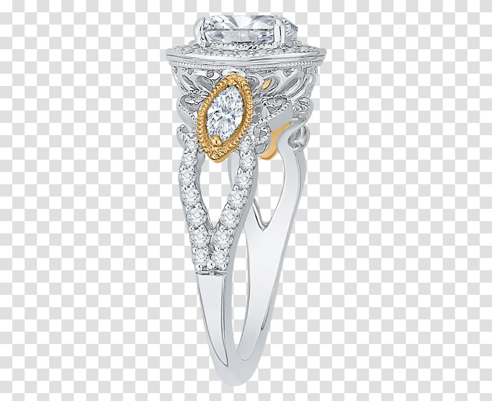 Two Tone Gold Oval Diamond Halo Engagement Ring Semi Mount Engagement Ring, Jewelry, Accessories, Accessory, Gemstone Transparent Png