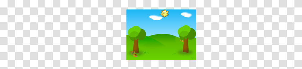 Two Trees Green Field Sun Clip Art, Super Mario Transparent Png