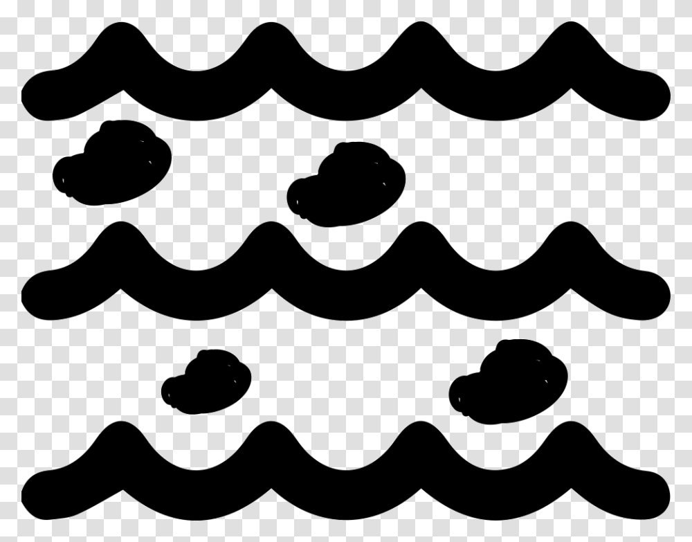 Two Triassic Reef Wave Line Icon, Stencil, Mustache Transparent Png