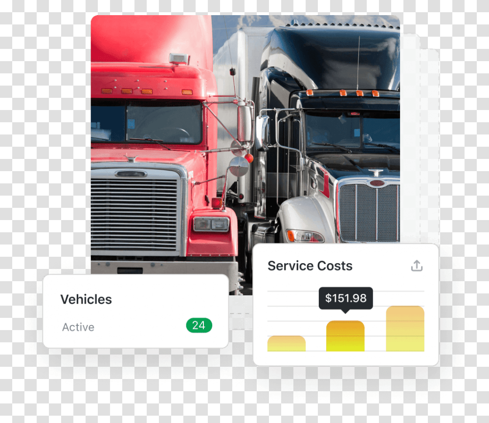 Two Trucks Driving Next To Each Other, Trailer Truck, Vehicle, Transportation, Fire Truck Transparent Png