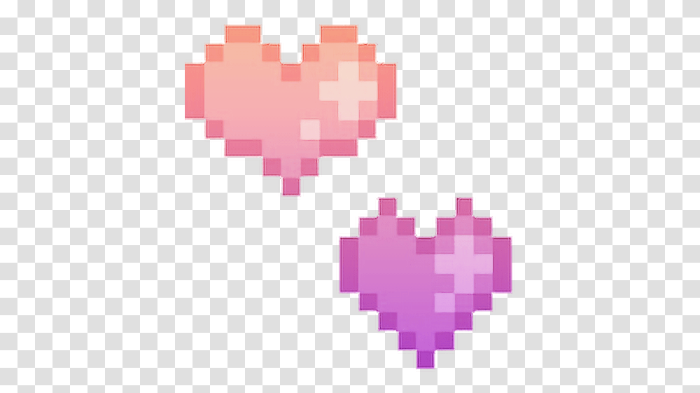 Two Two Hearts Heart Hearts Love Kpop Emotions Pixel Heart, Cross Transparent Png
