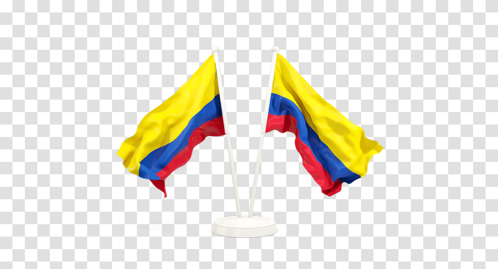 Two Waving Flags Illustration Of Flag Of Colombia, American Flag Transparent Png