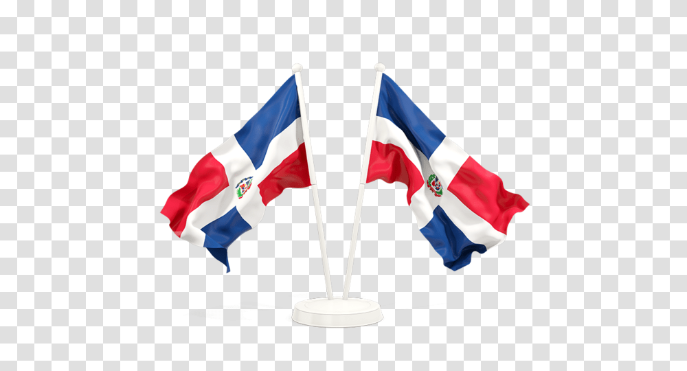 Two Waving Flags Illustration Of Flag Of Dominican Republic, American Flag Transparent Png