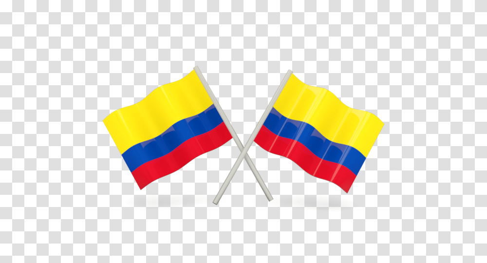 Two Wavy Flags Illustration Of Flag Of Colombia, American Flag Transparent Png