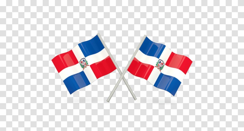 Two Wavy Flags Illustration Of Flag Of Dominican Republic, American Flag, Stick, Star Symbol Transparent Png