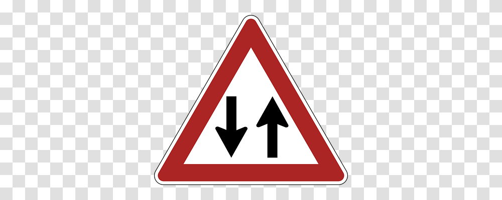 Two Way Traffic Transport, Road Sign, Triangle Transparent Png