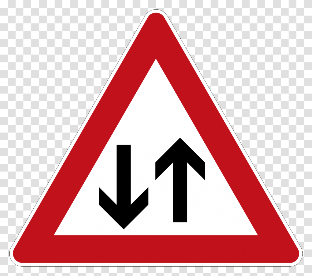 Two Way Traffic Cattle Road Sign, Triangle Transparent Png