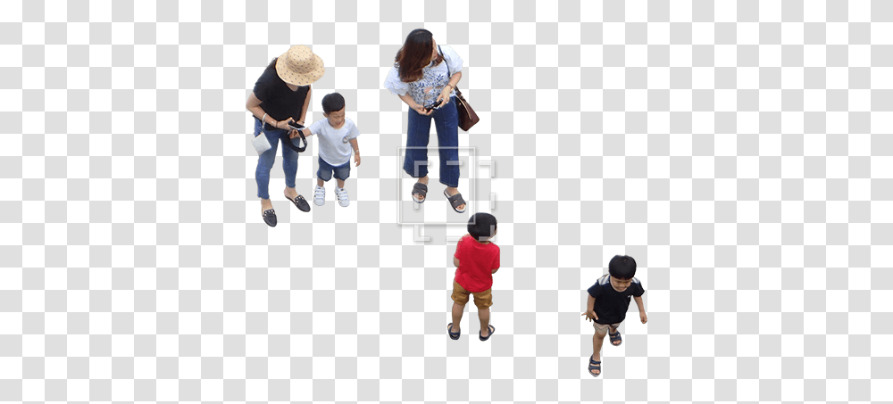 Two Women And Children From Above Immediate Entourage People From Above, Clothing, Person, Hat, Sun Hat Transparent Png
