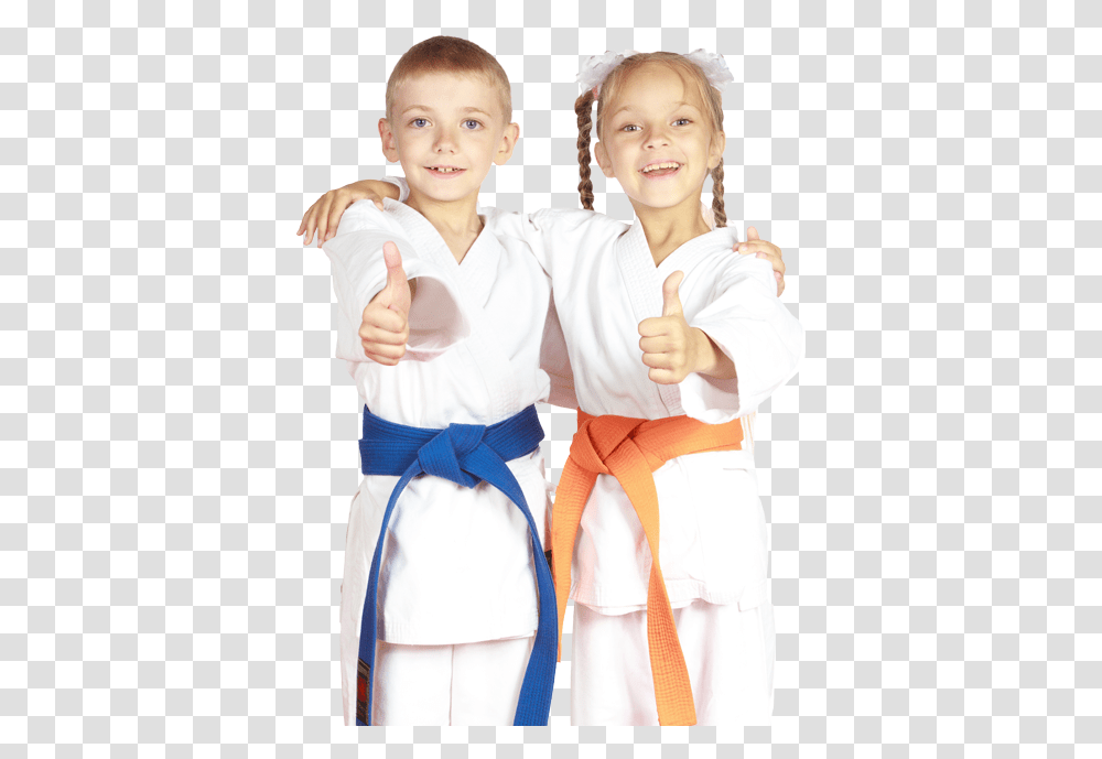 Two Young Karate Students Two Kids Doing Karate, Person, Human, Martial Arts, Sport Transparent Png