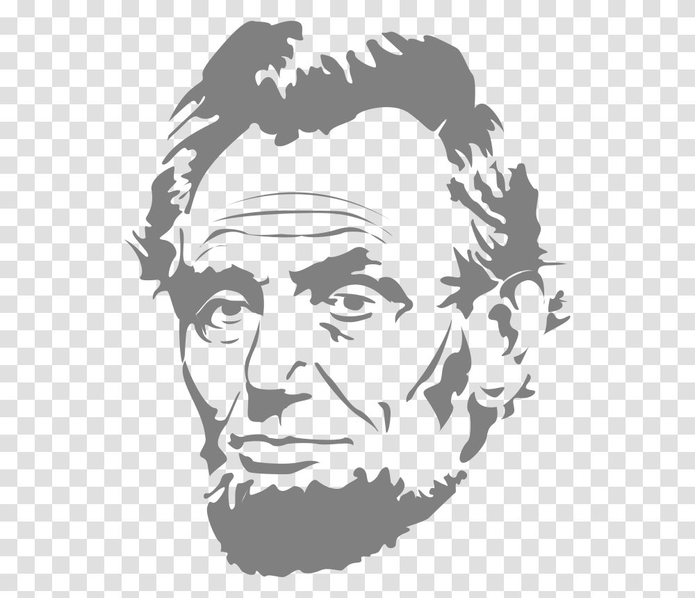 Twoton Abe Lincoln, Person, Stencil, Face, Human Transparent Png
