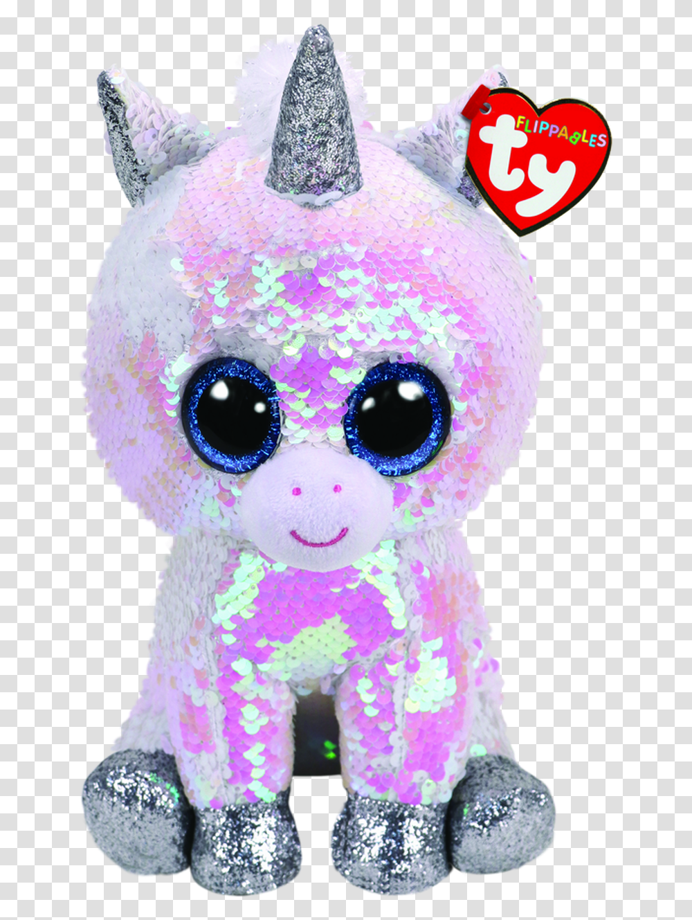 Ty Beanie Boo Flippables Diamond Unicorn Medium Beanie Boos Sequin, Toy, Doll, Plush, Birthday Cake Transparent Png
