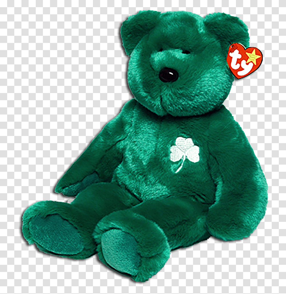 Ty Beanie Buddies Erin The Bear Teddy Bear Stuffed Green Teddy Bear, Plush, Toy, Sweets, Food Transparent Png
