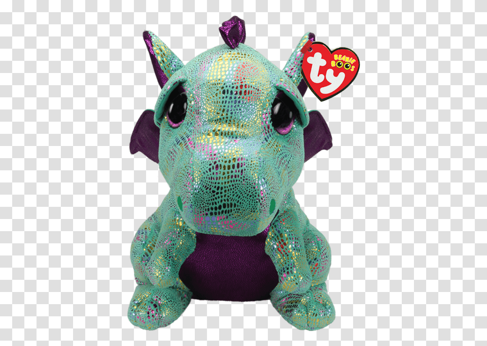 Ty Cinder Green Dragon Large Baby, Toy, Robot, Crystal, Sphere Transparent Png