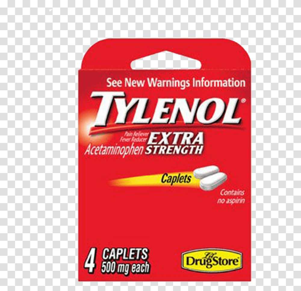 Tylenol Extra Strength 4 Caplets, First Aid, Flyer, Poster, Paper Transparent Png
