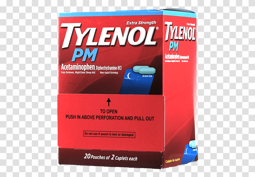 Tylenol Pm Extra Strength, First Aid, Box, Word, Carton Transparent Png