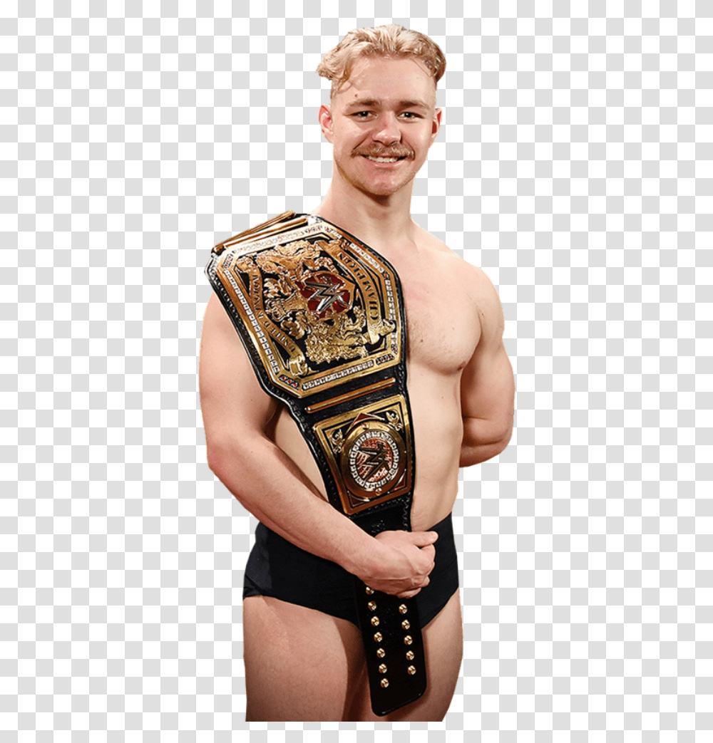 Tyler Bate With Wwe Championship Tyler Bate Wwe Uk Champion, Skin, Person, Face, Sport Transparent Png