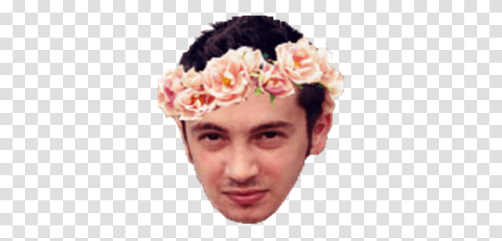 Tyler Joseph Images In Hair Crown Flower, Clothing, Head, Person, Bathing Cap Transparent Png