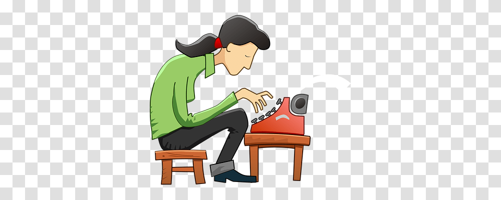 Typewriter Person, Furniture, Chair Transparent Png