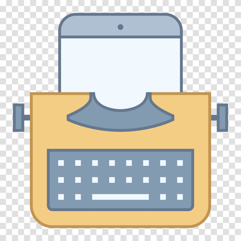 Typewriter With Tablet Icon, Electronics, Calculator, First Aid Transparent Png