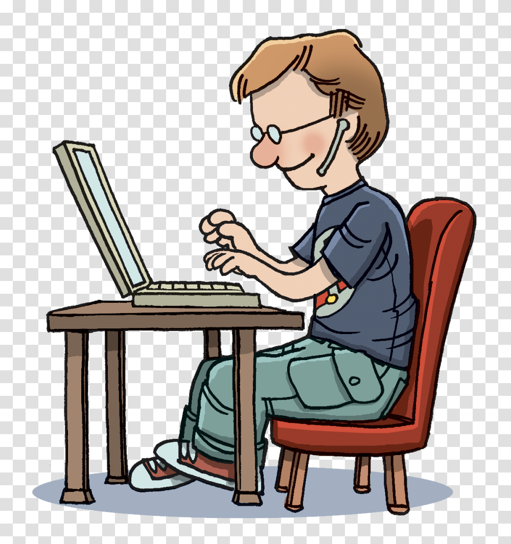 Typing Practice Cliparts, Sitting, Person, Chair, Furniture Transparent Png