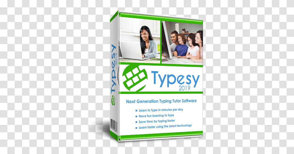 Typing Tutor Logo Image Typesy Typing Software For Pc Windows, Person, Human, Advertisement, Poster Transparent Png