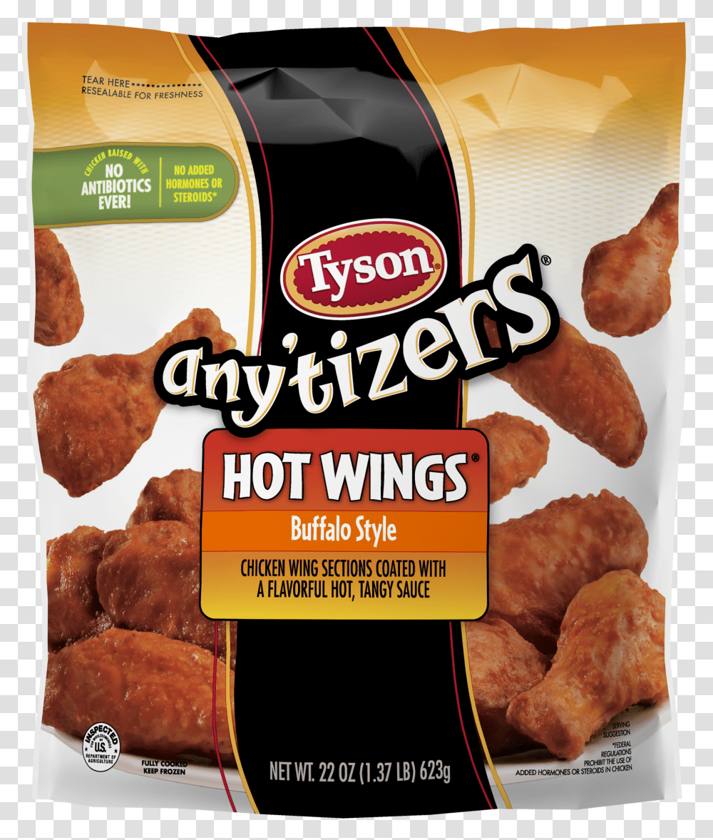 Tyson Anyquottizers Buffalo Style Bone In Chicken Wings Tyson Hot Wings, Fried Chicken, Food, Nuggets, Plant Transparent Png