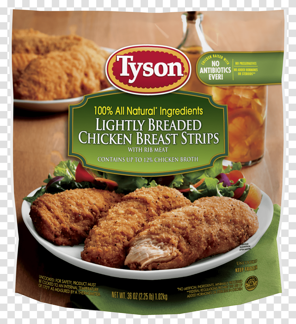 Tyson Lightly Breaded Chicken Tenders Nutrition Transparent Png