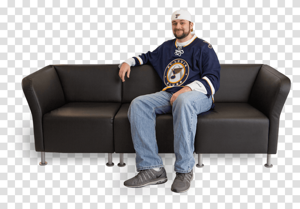 Tyson Spanel Studio Couch, Furniture, Sitting, Person Transparent Png