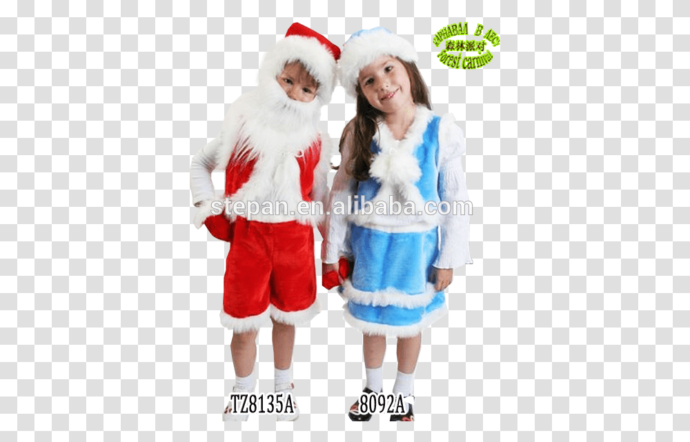 Tz Blue Santa Costume Dress For Girl Vestidos De Santa Claus Para Azul, Apparel, Person, Human Transparent Png