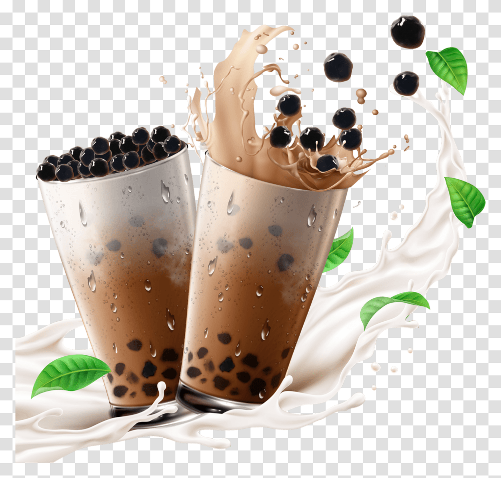 Tzone Boba Bubble Tea Splash, Juice, Beverage, Milk, Smoothie Transparent Png