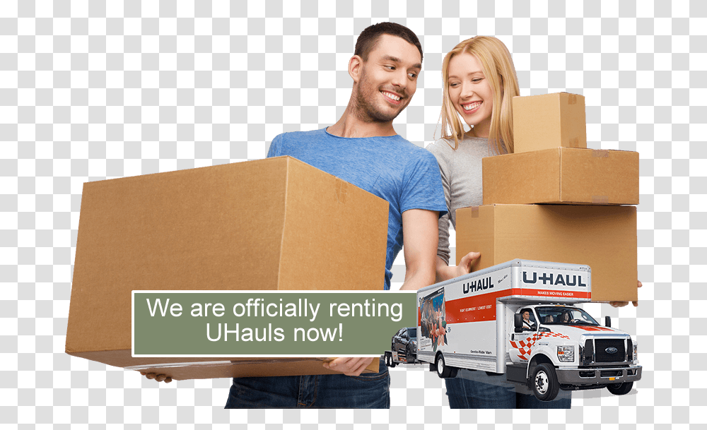 U Haul Truck, Package Delivery, Person, Carton, Box Transparent Png