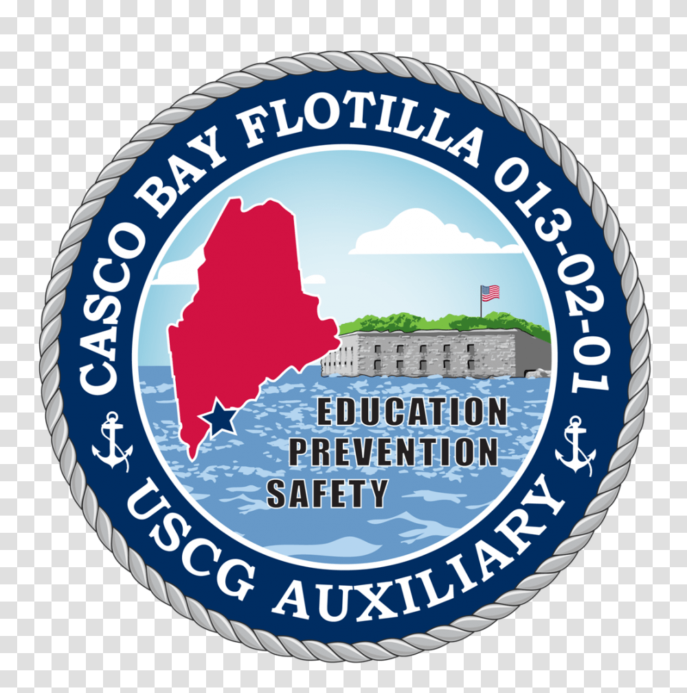 U S Coast Guard Auxiliary Casco Bay Flotilla Home, Logo, Trademark, Badge Transparent Png