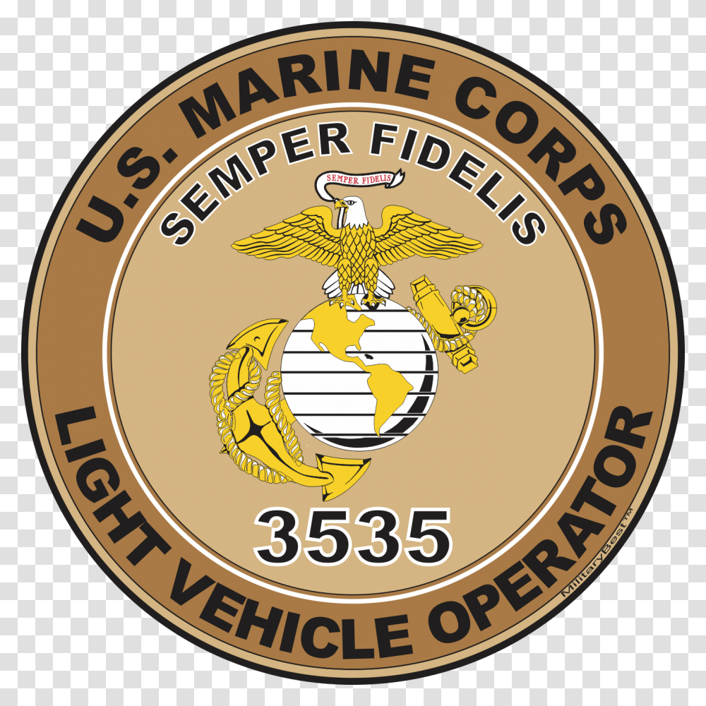 U S M C Mos 3535 Light Vehicle Operator Decal Camp Pendleton, Logo, Trademark, Badge Transparent Png