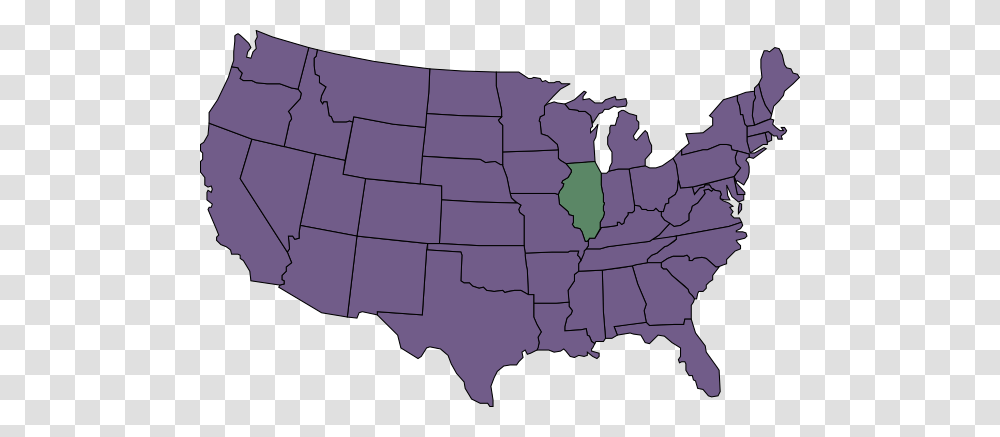 U S Map Highlighting Illinois Clip Arts For Web, Diagram, Atlas, Plot, Vegetation Transparent Png