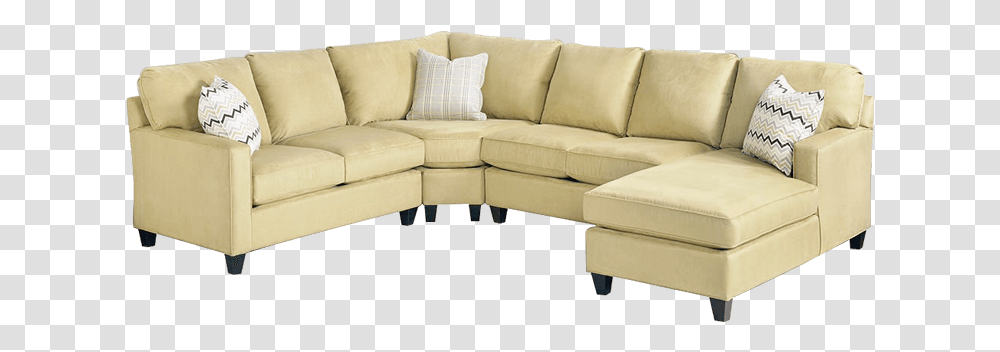 U Shaped Sectional Sofa With Conical Block Legs U Shaped Sofa, Furniture, Couch, Ottoman, Rug Transparent Png