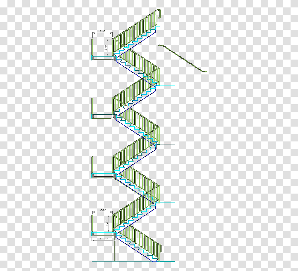 U Shaped Stairs In Section, Staircase, Diagram, Plot, Triangle Transparent Png
