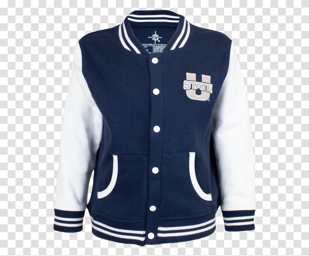 U State Kids Varsity Jacket Navy Cardigan, Apparel, Coat, Blazer Transparent Png