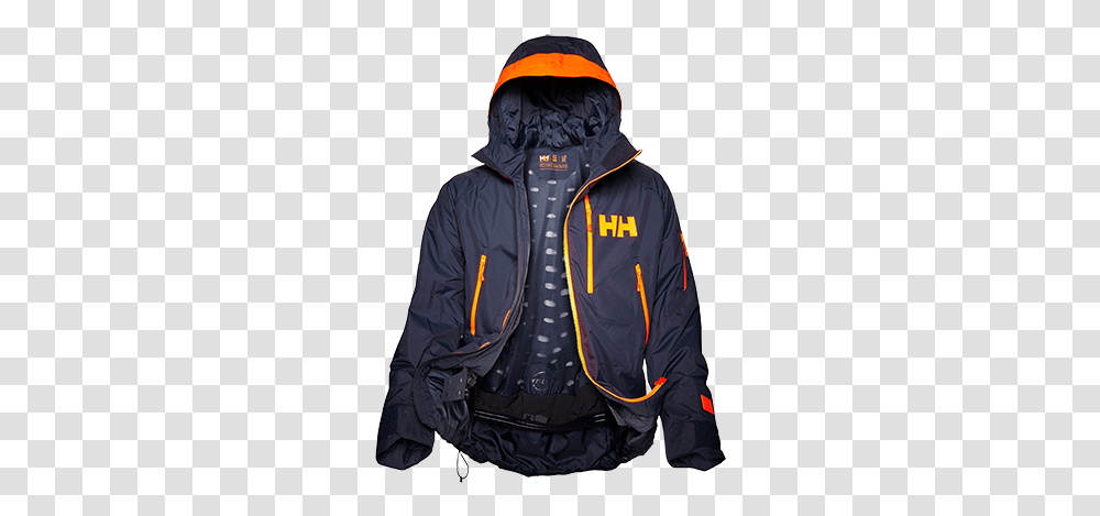 - Helly Hansen Helly Hansen Black And Orange Jacket, Clothing, Apparel, Coat, Person Transparent Png