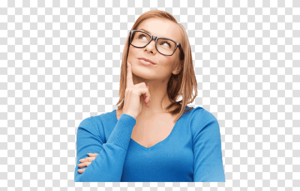 Uae Assignment Help Business Woman Thinking, Person, Female, Glasses, Accessories Transparent Png