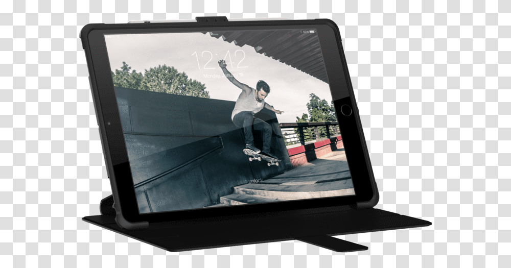 Uag Ipad Mini Tok Uag Ipad Mini 2019, Person, Skateboard, Electronics, Monitor Transparent Png