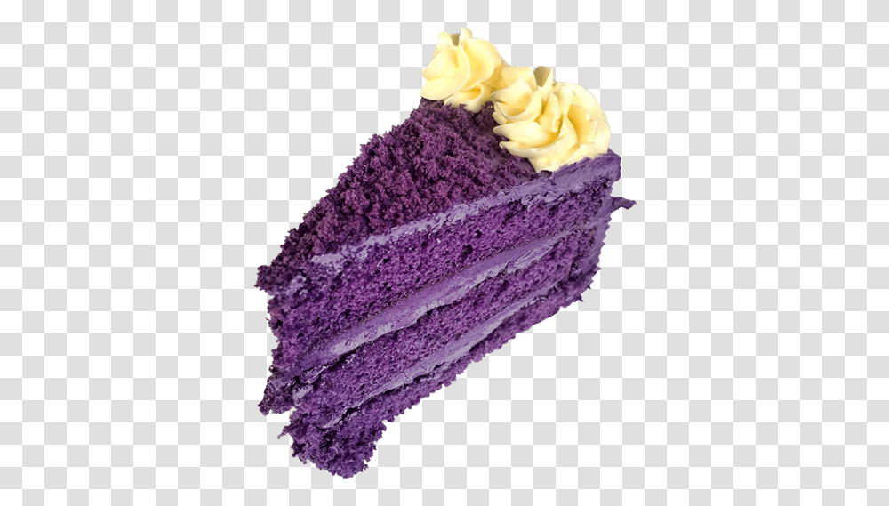 Ubecake Felicias Slice Of Ube Cake, Dessert, Food, Cream, Creme Transparent Png