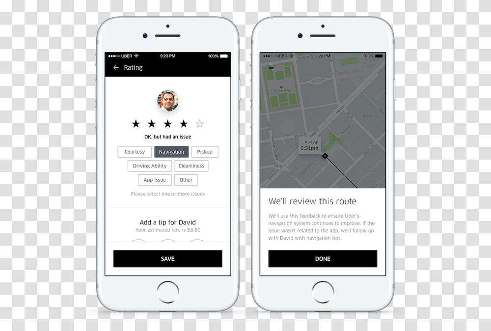 Uber Lets You Rate M Uber Driver Rating, Mobile Phone, Electronics, Cell Phone, Iphone Transparent Png