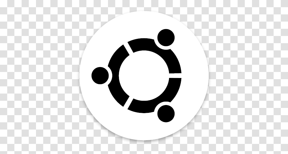 Ubuntu Circle White Black Sticker Ubuntu Logo, Symbol, Trademark, Number, Text Transparent Png