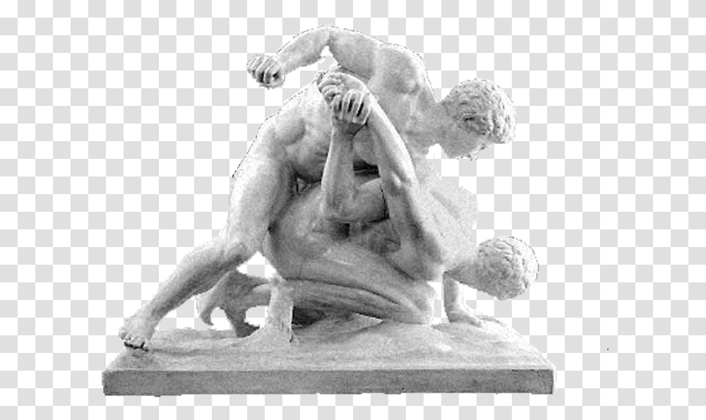 Uffizi Florence Wrestlers 1 Ben Askren Greek Statue, Sculpture, Kneeling Transparent Png